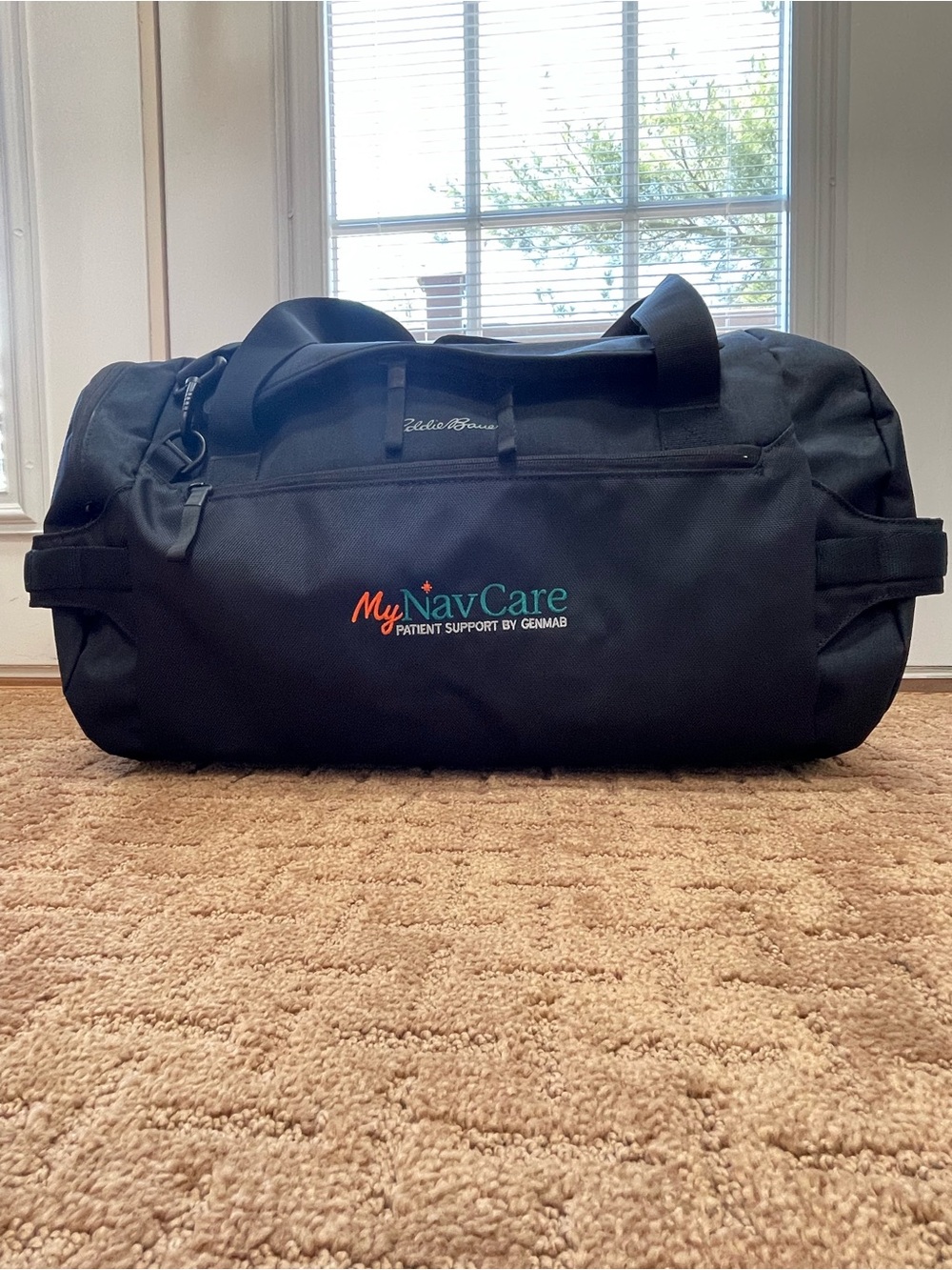 Eddie Bauer Black Duffel Bag with MyNavCare Embroidery